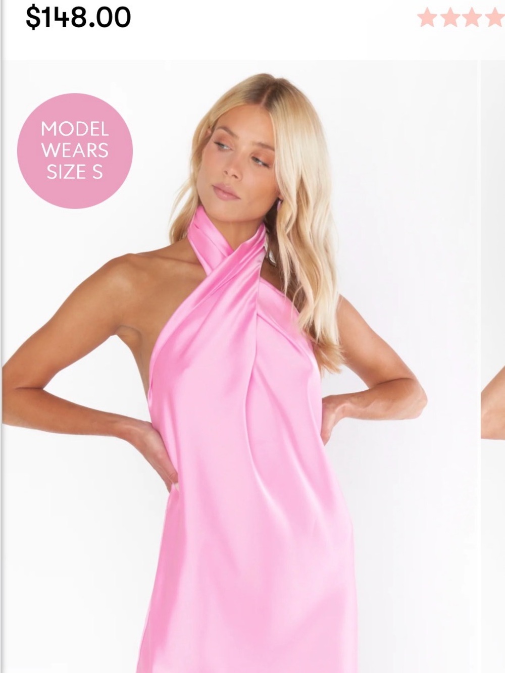 Show Me Your MuMu Strapless Satin Halter Dress - Pink